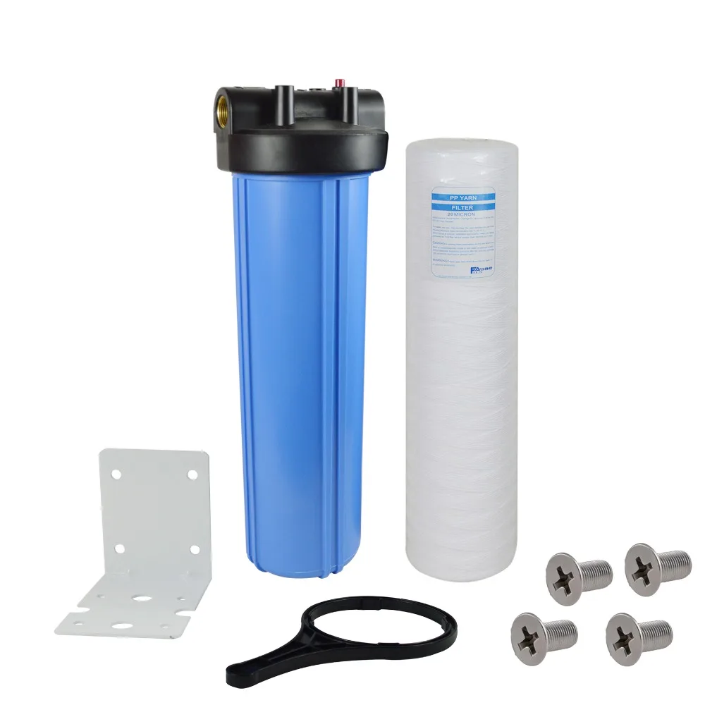 1-Stage Whole House Water Filtration system with 20-Inch String Wound Filter 20Micron,Mounting bracket ,Screw&Wrench  ,1