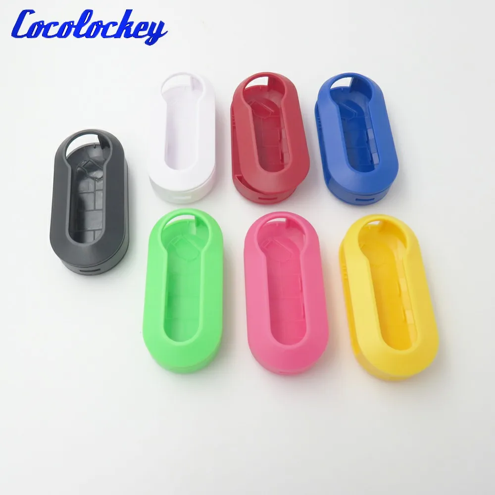 Cocolockey Replacement Case Shell Plastic KEY Cover Fob For Fiat 500 Panda Punto Bravo Car Flip Key Case 3Buttons