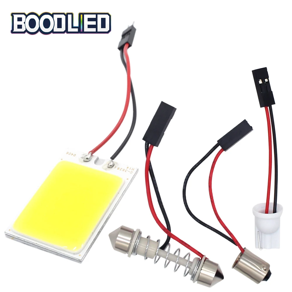 2pcs T10 W5W 18/24/36/48 SMD COB LED BA9S festoon Adapter 12V Car LED Vehicle Panel Lamp Auto Interior Reading Lamp White Light