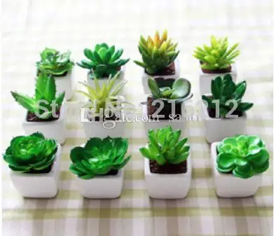 

Hot Decorative flower pots planters artificial plants with vase bonsai tropical cactus fake succulent plant potted on the desk