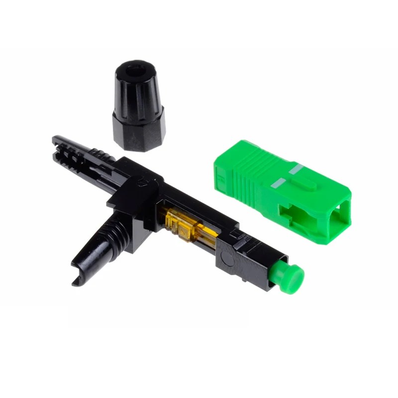 High Quality 50PCS  SC APC fiber optic SC APC Single-mode Fast connector SC APC FTTH Fiber Optic quick Connector Free shipping