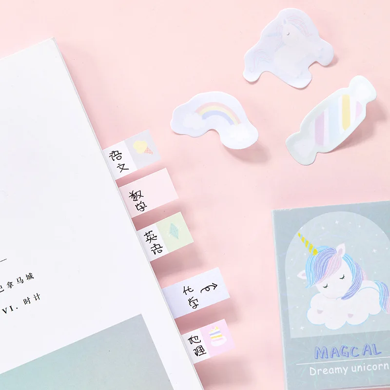 Dreamy Unicorn Memo Notepad Sticky Notes School Supplies Cute Stickers Paper Bookmarks Korean Stationery