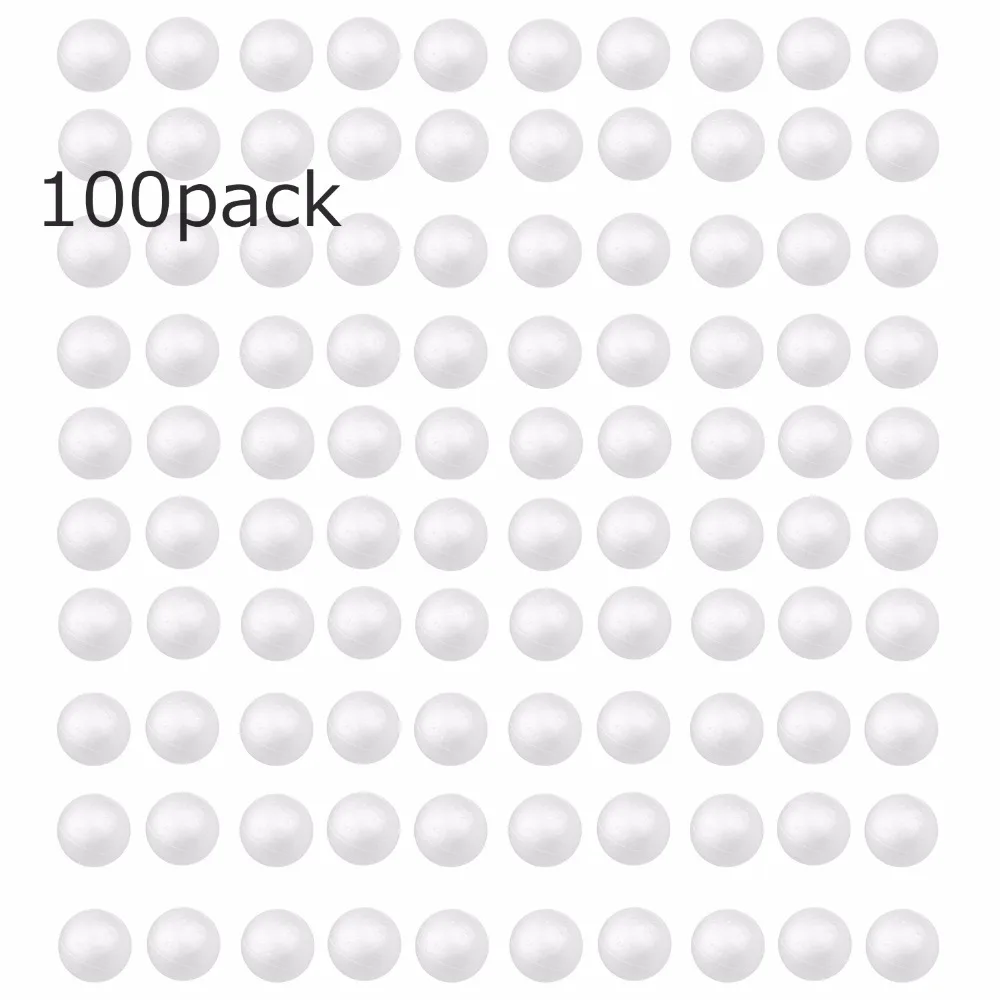 100pcs 1.5cm Modelling Polystyrene Styrofoam Foam Ball White Craft Balls For DIY Christmas Party Decoration Supplies Gifts