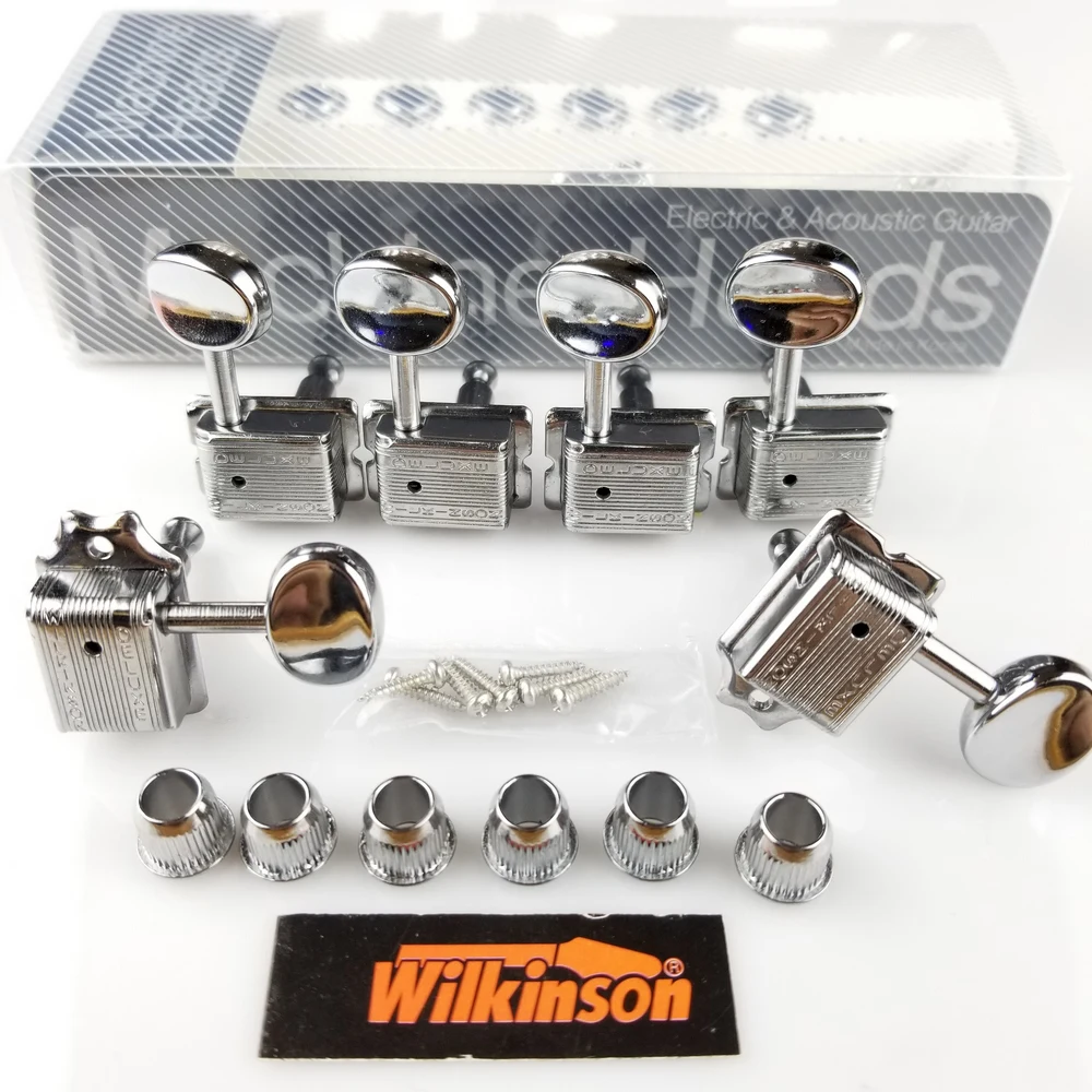 Wilkinson Vintage Nickel Tuners Electric Guitar Machine Heads Tuners For ST & TL Guitar OR Similar WJ-55 Silver Tuning Pegs