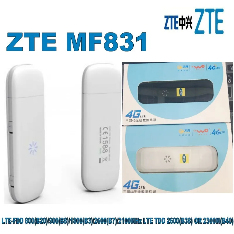 lot of 10pcs NEW! LTE 4G ZTE MF831 USB Dongle Mobile Broadband Modem! Unlocked Sim!plus 2pcs antenna