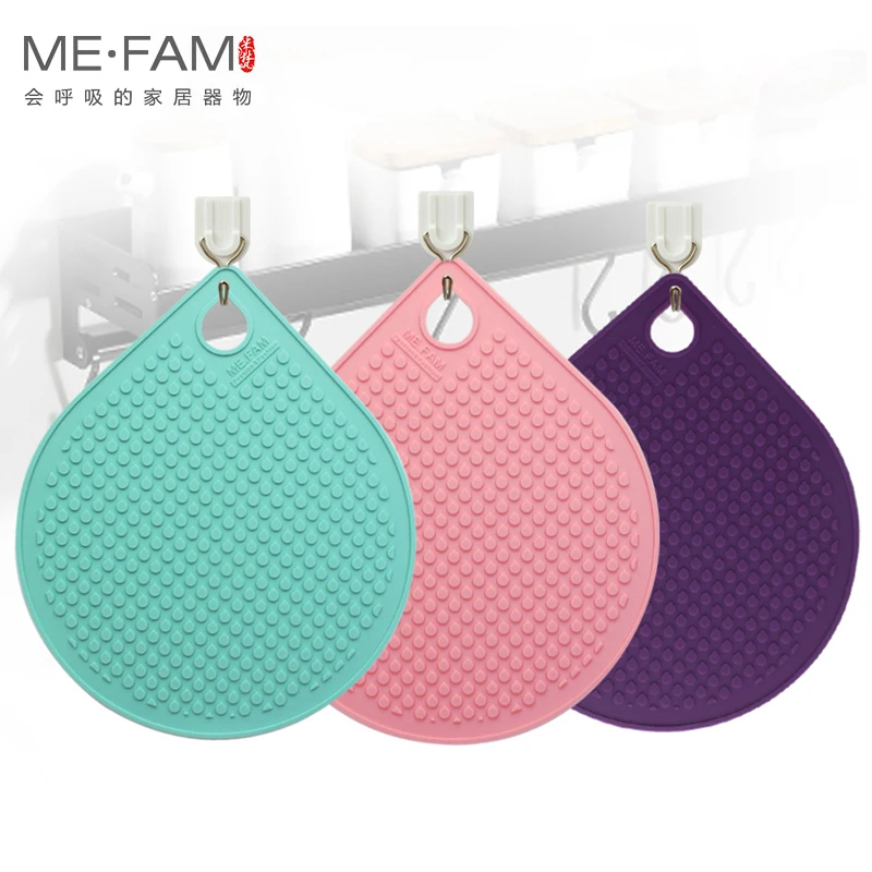 ME.FAM Water Drop Silicone Mat Non Slip Heat Insulation Placemat Bowl Plate Pad Cafe Restaurant Office Home Desktop Decoration