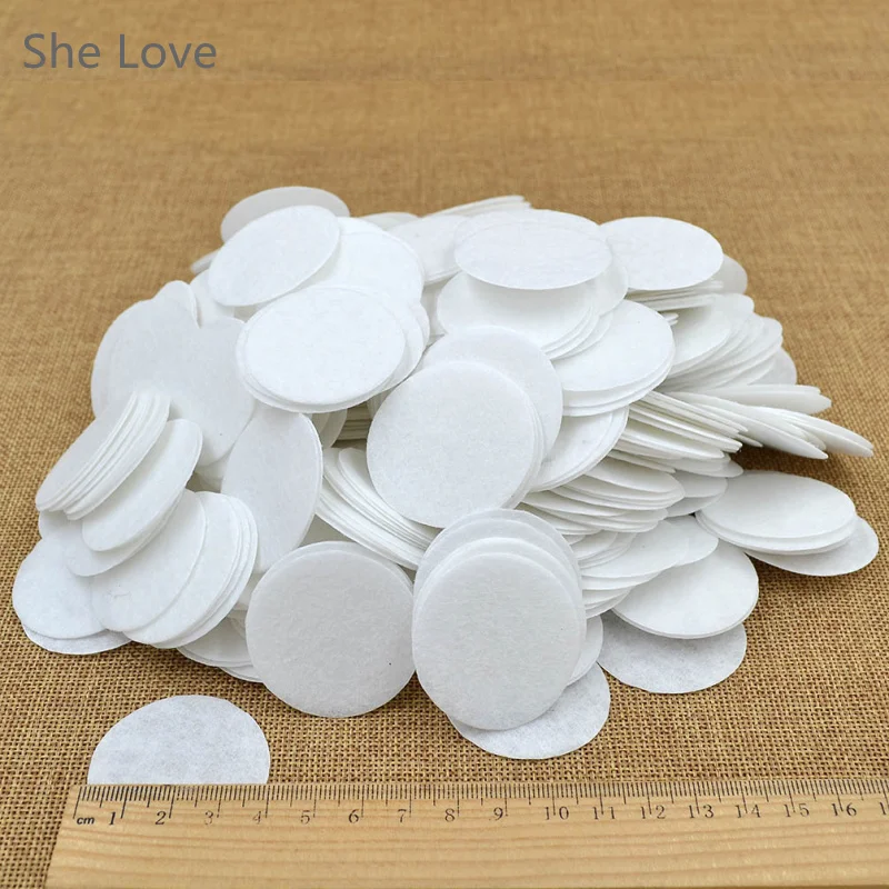 Chzimade 500Pcs/lot White 40mm Round Shaped Felt Circle Die Cut Appliques DIY Cardmaking Craft Fabric Accessories