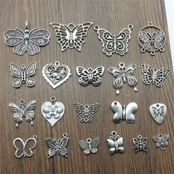 10pcs Charms Butterfly Antique Silver Color Butterfly Pendant Charms Butterfly Charms For Jewelry Making