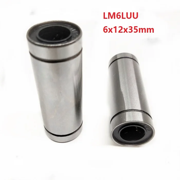 

100pcs/lot LM6LUU 35mm Long type linear bearings Linear ball bushings for 6mm shaft 3d printer cnc parts guide 6x12x35mm