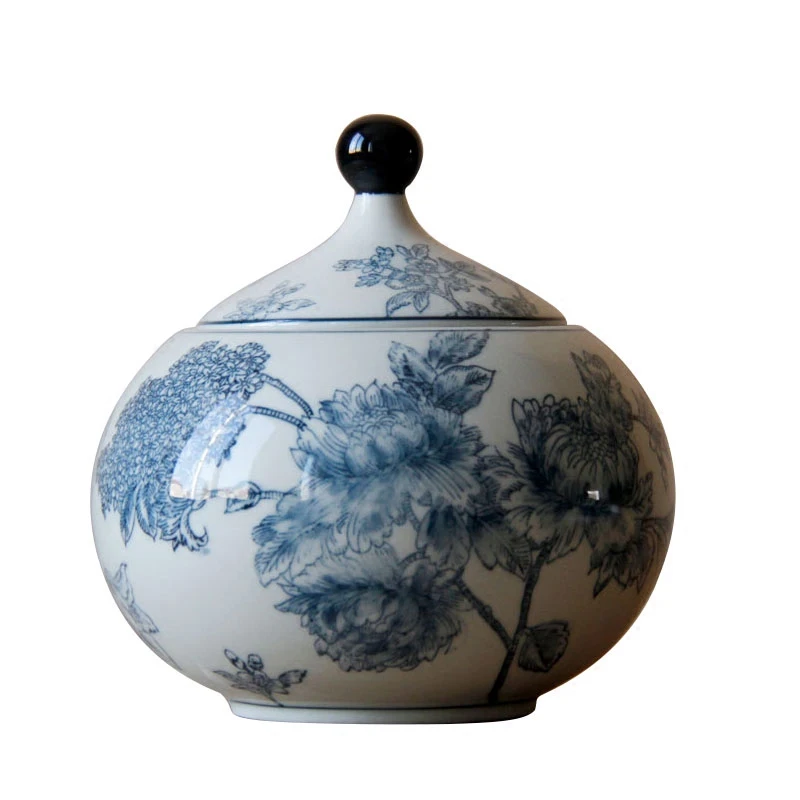 

Home Furnishing Jingdezhen Ceramics pot Blue And White Creative Ornaments Storage jar porcelain ceramic jar vase