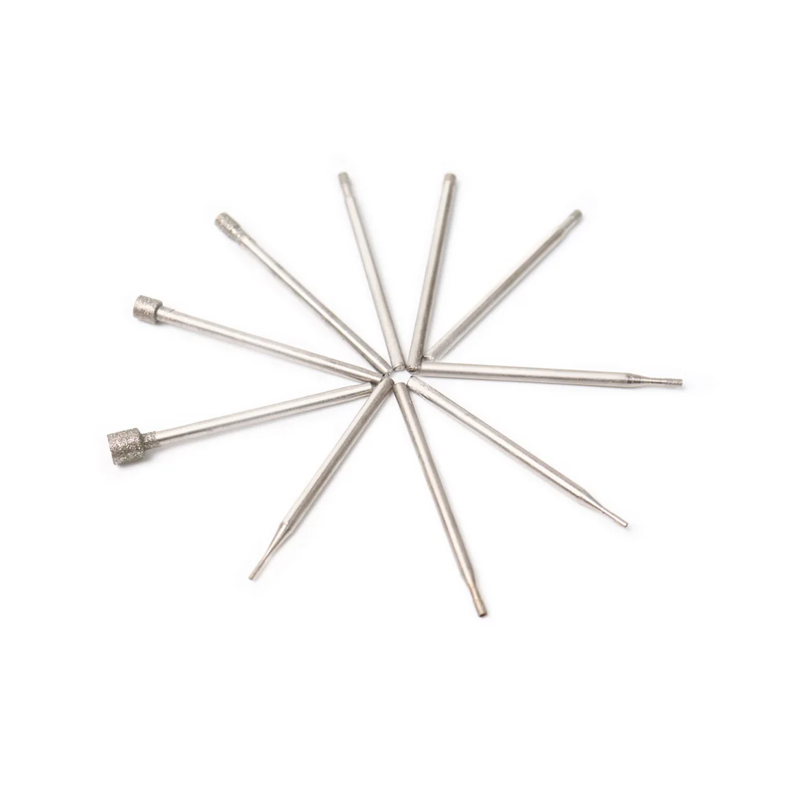 20 Buah 2.35 Mm Pisau Silinder Diamond Duri Bit Grinding Kepala Rotary Alat Ukiran Etsa Alat Abrasive