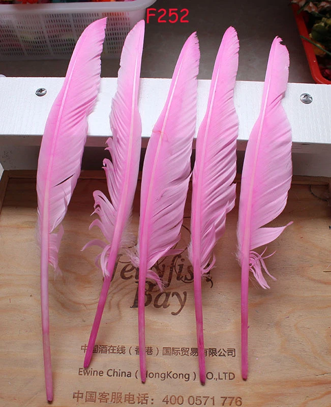 Wholesale 100pcs goose feather humpback 30-35cm/12-14inch /pink