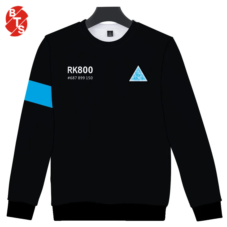 3D Detroit Become Human Sweatshirts Hot Play Game Detroit O-Neck Men/Women Fashion Punk Style Winter Casual Capless Sweatshirt