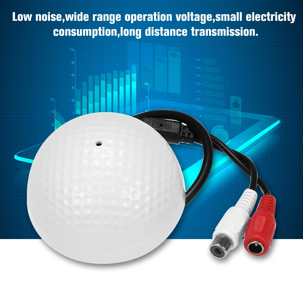 ESCAM CCTV Microfoon Golf Vorm audio Pickup Apparaat Hoge Gevoeligheid DC12V audio Monitoring sound luisteren apparaat