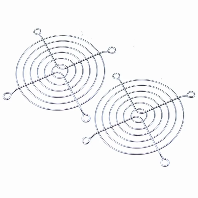 2 stks Gdstime 9 cm Ijzer Netto Roestvrij Staal Metal Fans Grill Protactor 90mm 3.5 inches AC DC Fan 92x92mm