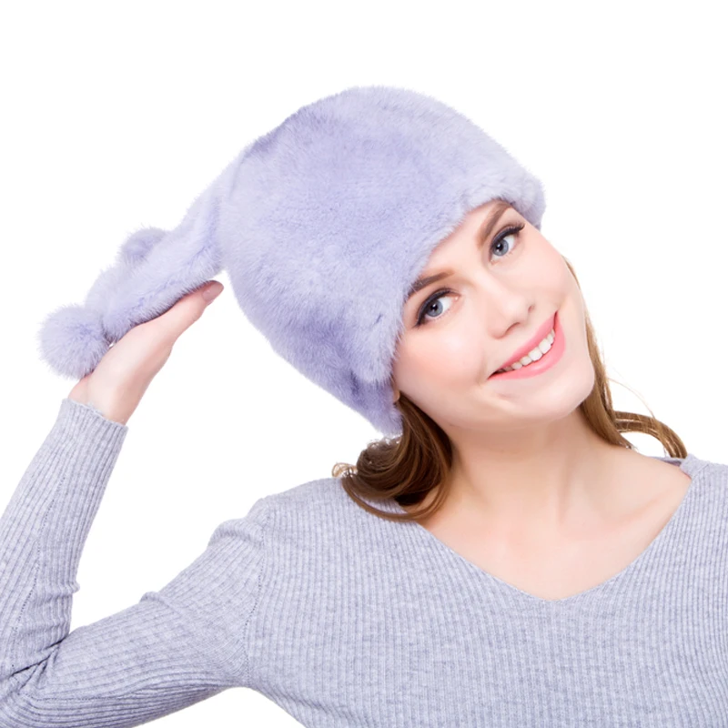 2021 new real Mink Animal Skins Hats  women winter mink cap Fashion mink fur hat for Lady DHY18-01