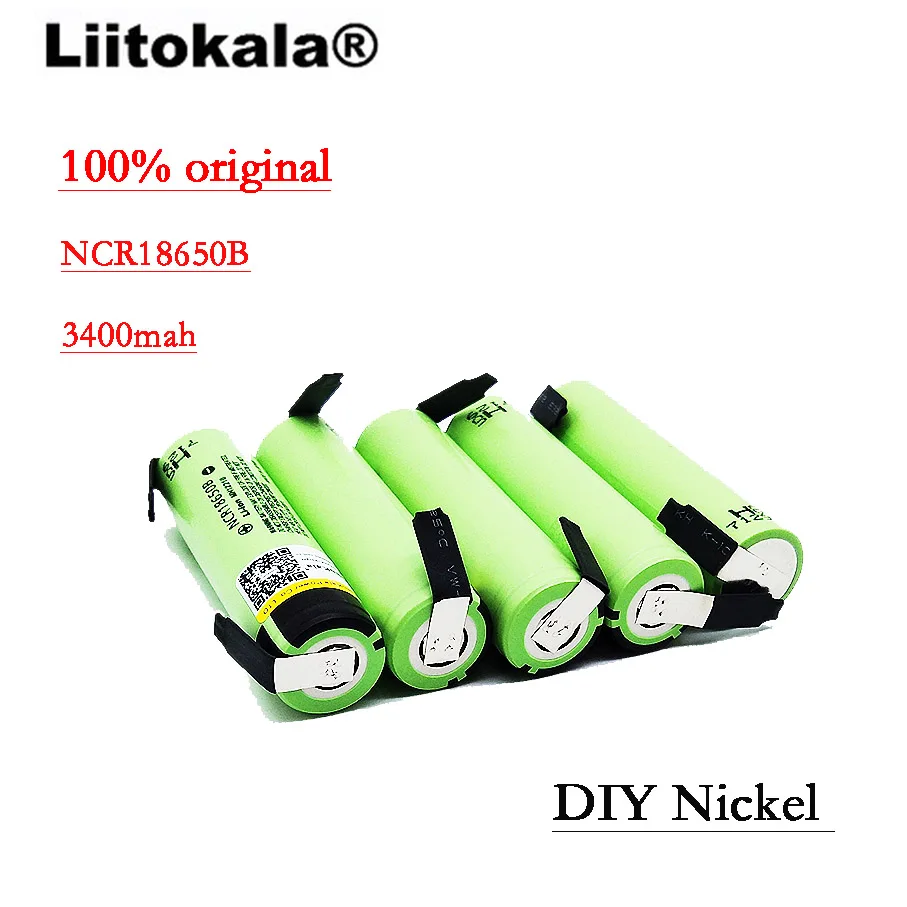 Liitokala 18650 3400 bateria 3400mAh 3.7V NCR18650B akumulator litowo-jonowy do latarki + DIY nikiel