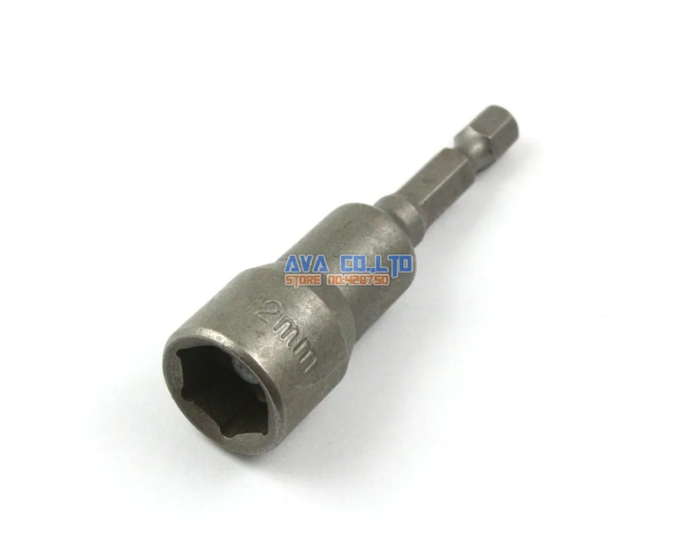 5 Pieces Magnetic 12mm Hex Socket Nut Setters Driver S2 Steel 1/4