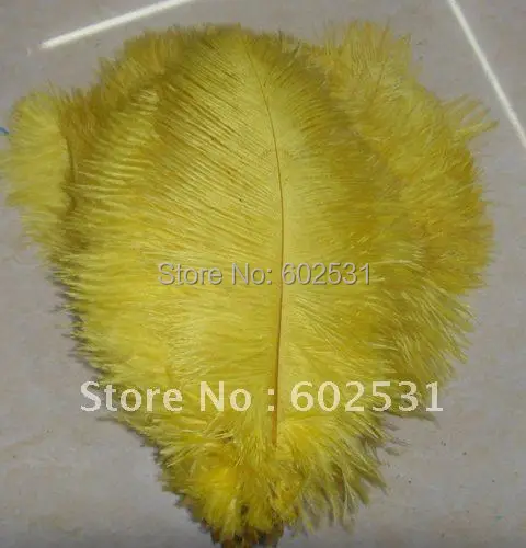 SPR 8-10inch/20-25cm yellow ostrich feather white Ostrich plumage feathers Wedding centerpieces