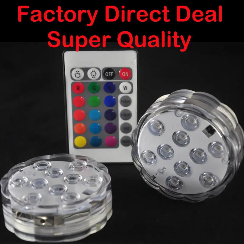 LED Remote Control Submersible Tea Candle Lights  for Wedding Hookah Shisha Fish Tank Party Decor, 100pcs/lot