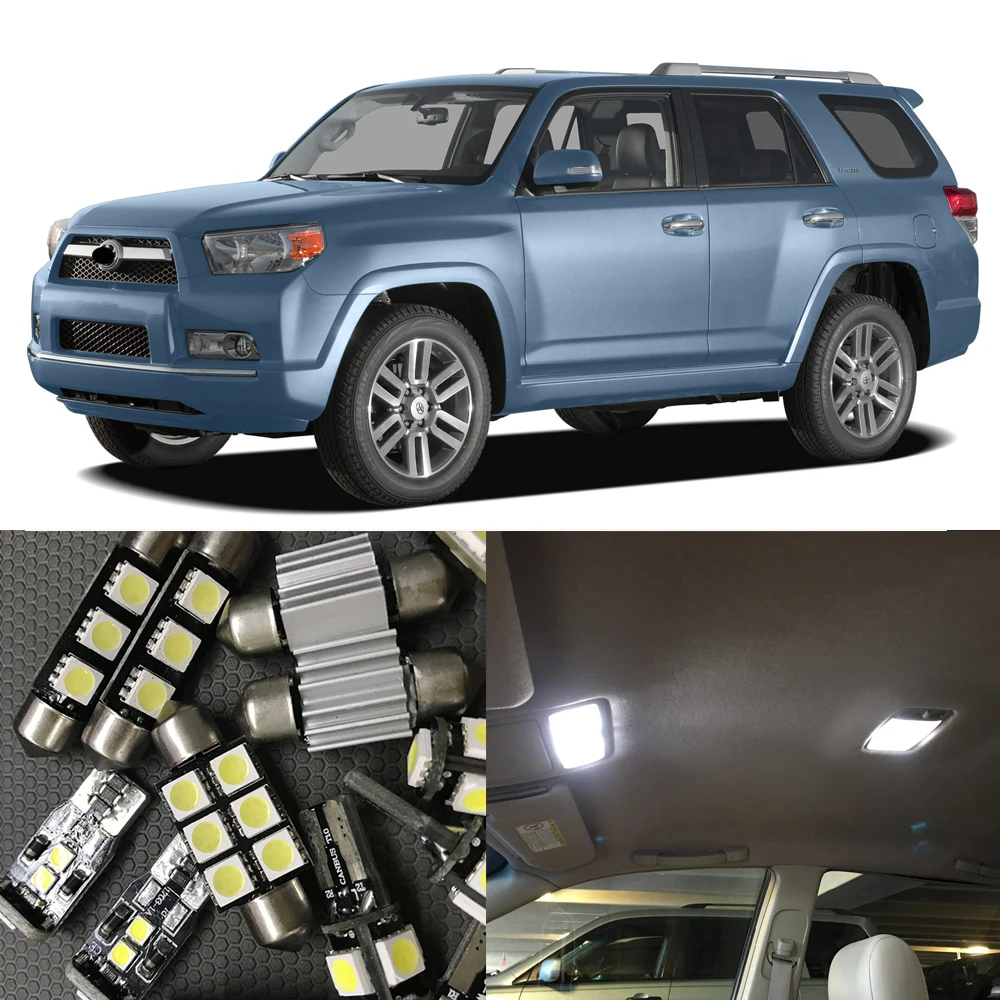 

14pcs LED Interior Light Bulbs Kit For 2003 2004 2005-2015 Toyota 4Runner Map Dome Door Step License plate Lamp Light