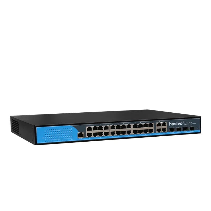 24 port Beheerd Poe Ethernet Switch 400W managment schakelaar met 24 port 10/100/1000M Rj45 poE 4 Port SFP fiber COMBO