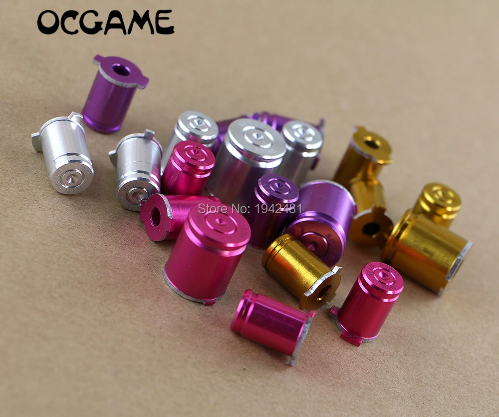 1set Metal Chrome Bullet ABXY Buttons 9mm Brass Mod Kit For Xbox360 XBOX 360 Controller