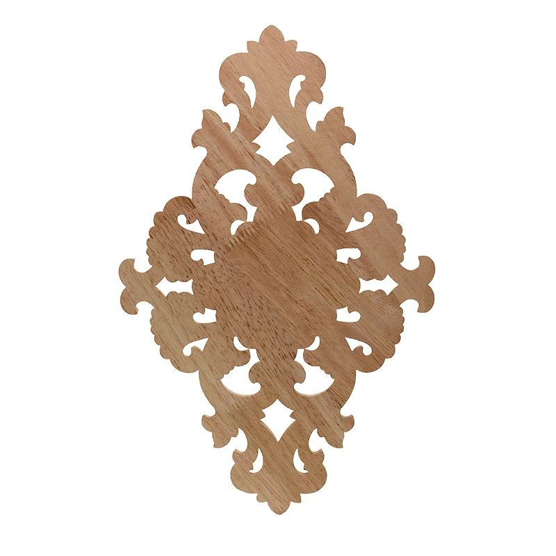 VZLX Vintage Floral Wood Carved Corner Applique Wooden Carving Decal for Furniture Cabinet Door Frame Wall Home Decor Crafts