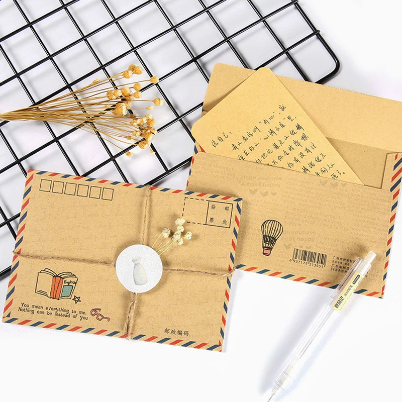 16 pcs/lot Vintage Large Envelope Postcard Letter Stationery Paper Airmail Retro School Office Gifts Kraft Envelopes