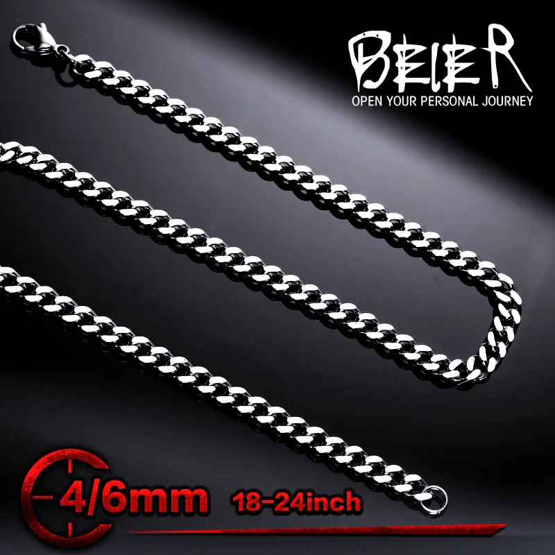 Stainless Man\'s High Quality Fashion Wave For Man Titanium Steel Necklace Chain BN1029