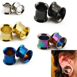 Showlove-1pairs Mixed Color Stainless Steel Internally Thread Ear Guage Expanders Tunnel Plugs Body Piercing Kit