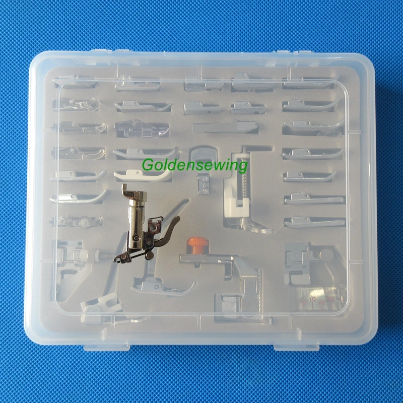 Plastic Box 34 PCS Presser Foot for Bernina Old Style 640-2 642-2 644 700 707