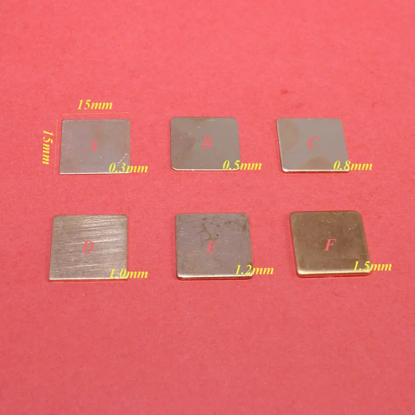 ChengHaoRan-almohadilla térmica de cobre DIY para ordenador portátil, lámina disipadora de calor para GPU, CPU, VGA, Chip RAM, refrigeración, 15x15x0.3/0.5/0.8/1.0/1. 5mm