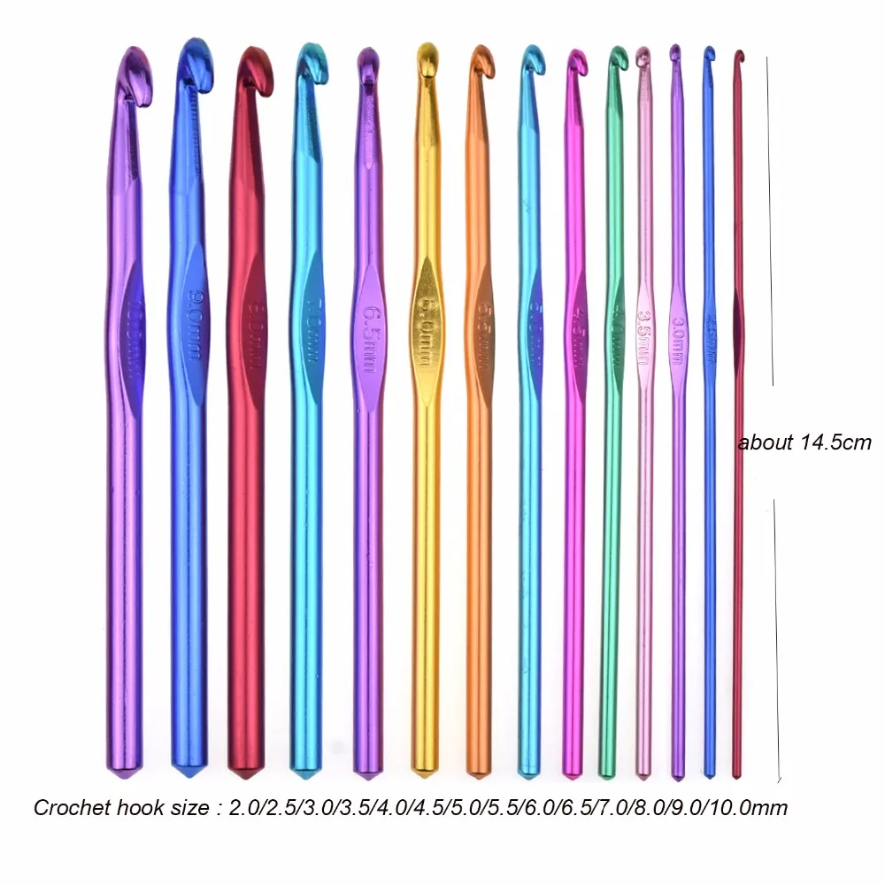 KOKNIT 1 szt. Aluminiowe szydełko Multicolor mieszane 2-10mm igły dziewiarskie hak DIY Craft przędza igła do szycia na prezent dla mamy — zdjęcie 5
