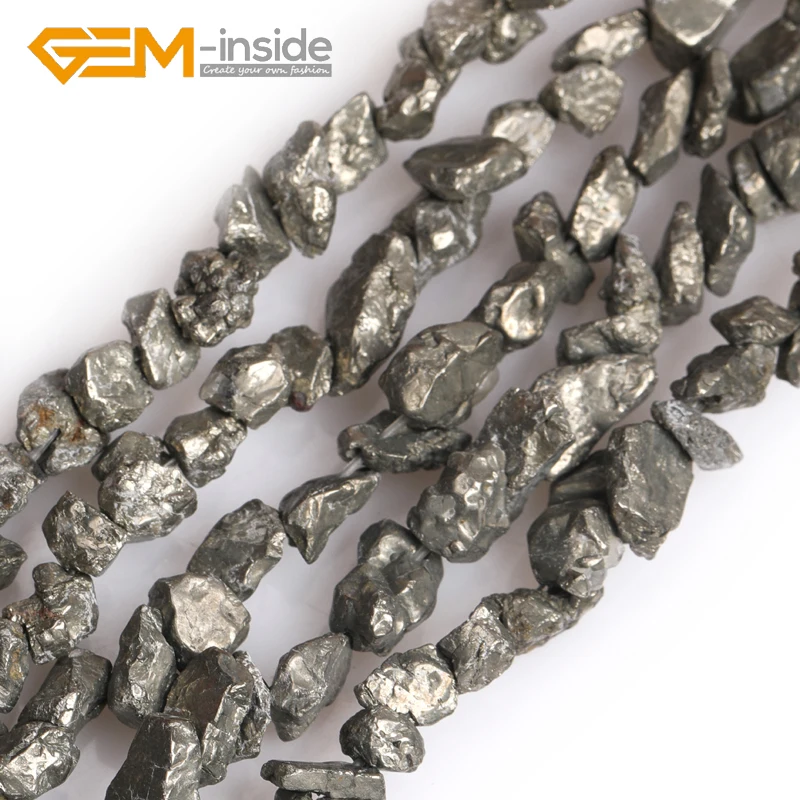 

Natural Gray Pyrite Stone Freefrom Shape Strand Loose Beads For Bracelet Making DIY Strand 15 inches Wholesale