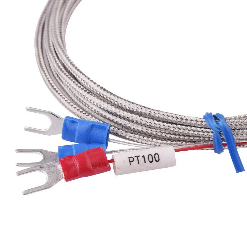 M6 Screw Type PT100 RTD Resistance Temperature Detector Thermal Sensor 3 Wires Cable for Boiler Oven Temperature Controller