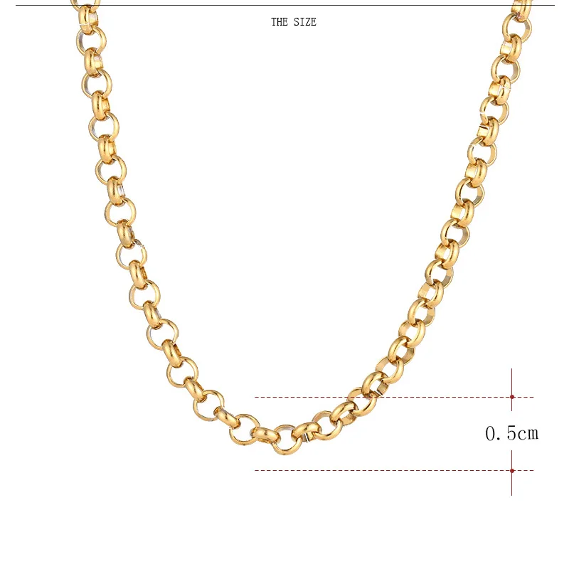 CACANA Stainless Steel Chain Necklaces For Man Women Gold Silver Color For Pendant Round Buckle Donot Fade Jewelry N1870