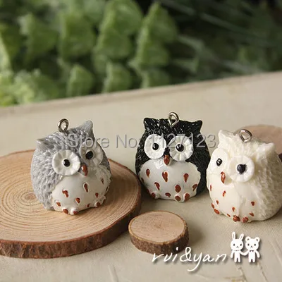 Free shippin!!! 30pcs 2cmx2cm Mix colour  Super cute owl three color glass shield,filler