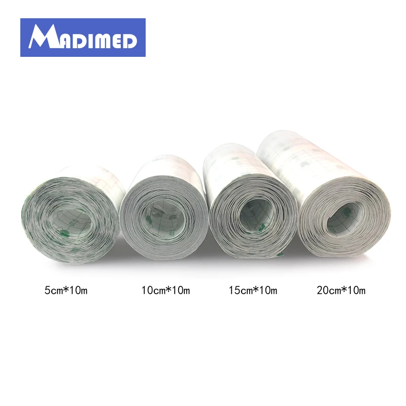 MADIMED 10/15/20cmx10m Waterproof Transparent Adhesive Wound Dressing Fixer Plaster Fixomull Stretch PU Film Roll Fixation Tape