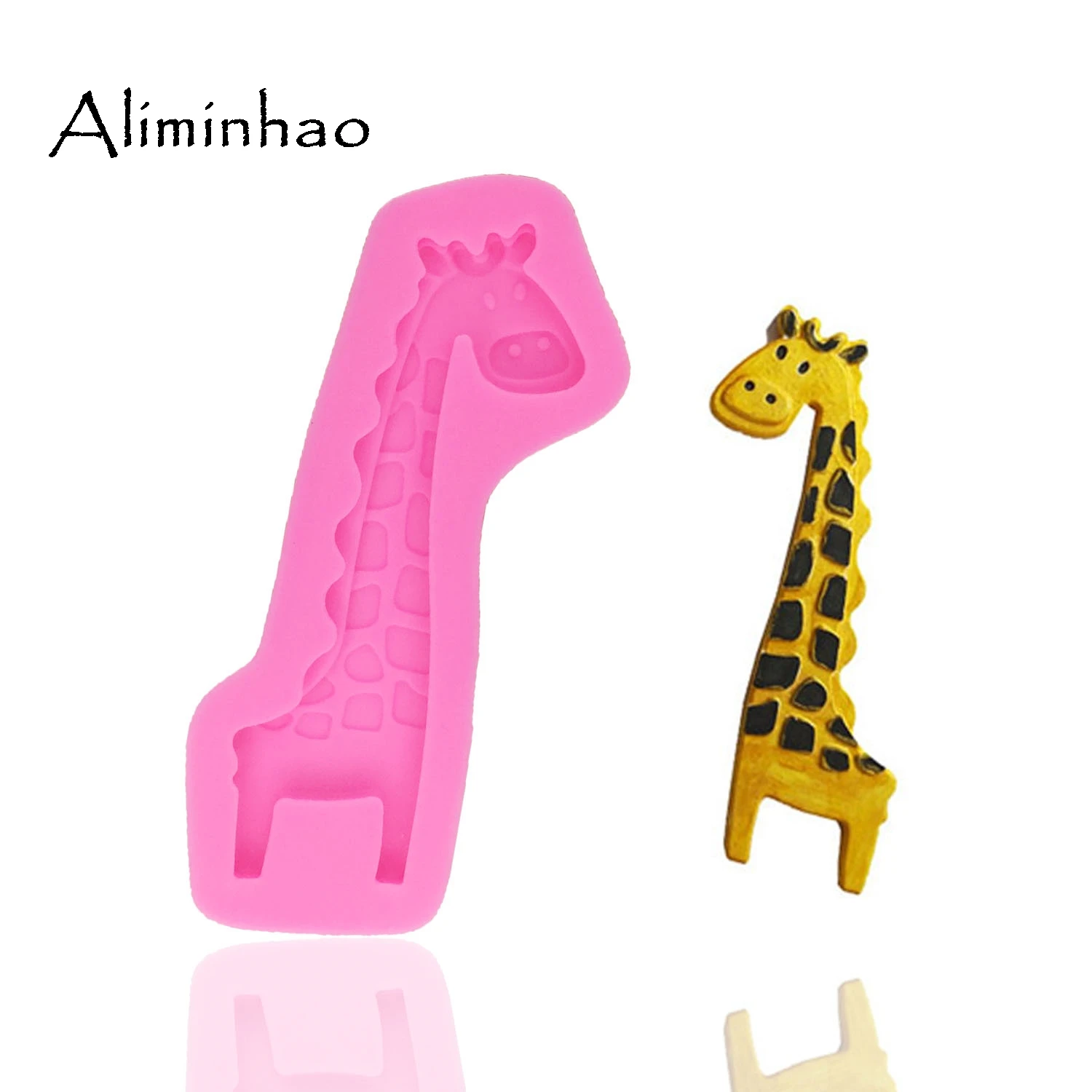 B1352 Cow Elephant Horse Giraffe Animals Styling Tool Clay Silicone Mold Fondant Chocolate Cake Decorating Tools