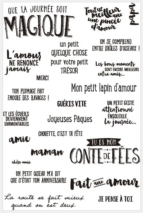 French Words Clear Stamps Scrapbook Paper Craft Clear Stamp Scrapbooking X0026