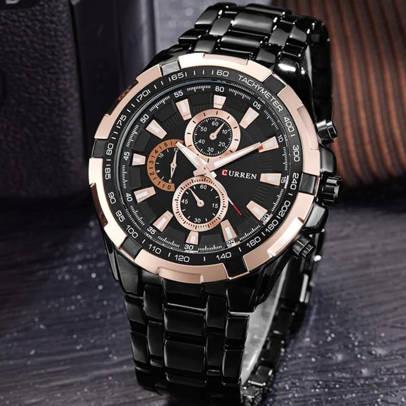 CURREN new watches men top luxury brand Quartz Fashion casual Wrist watch mens Waterproof full steel mens sports watches clock