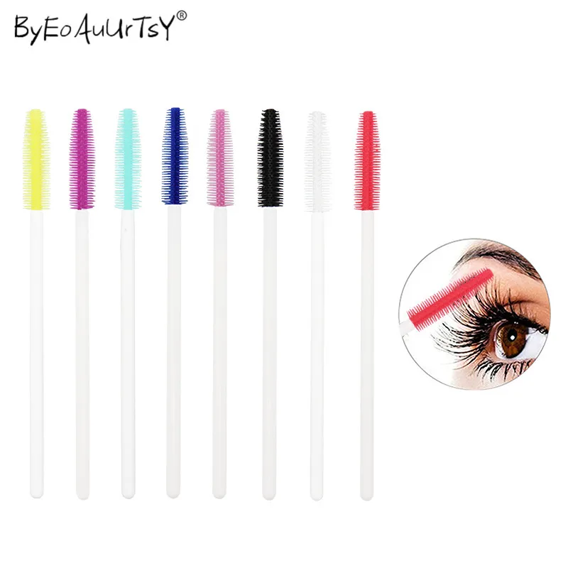 Brosses à cils jetables en Silicone, peigne, baguettes de Mascara, Extension de cils, applicateur individuel, outils de maquillage, beauté des yeux, 200 pièces