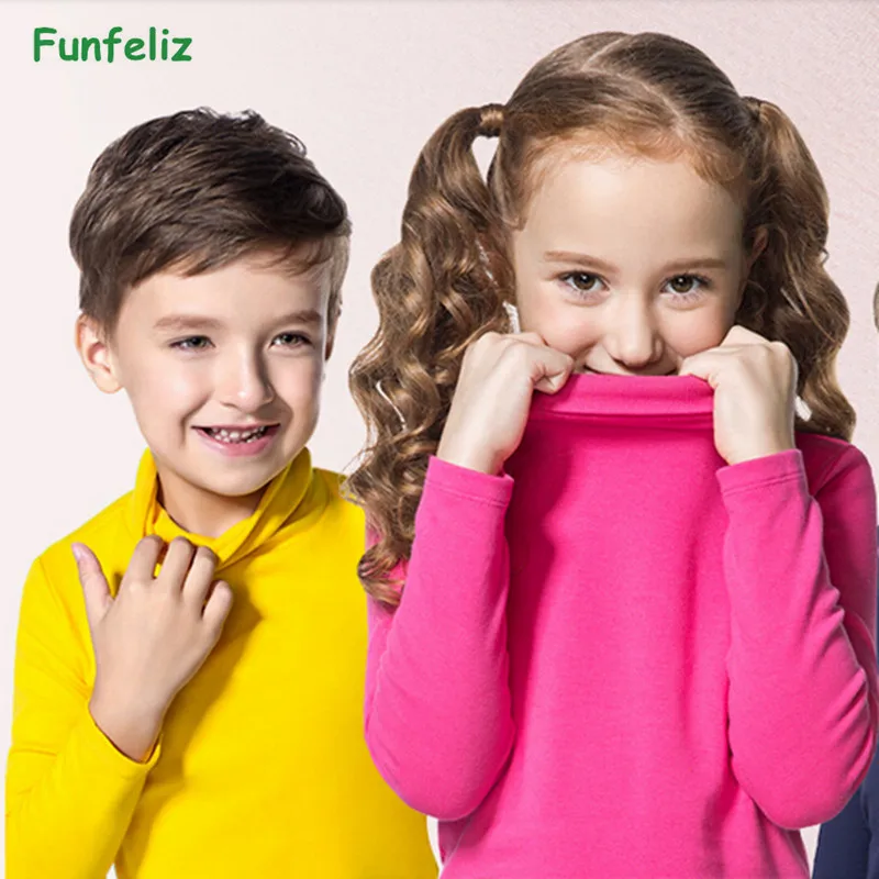 

Autumn Winter Turtleneck Children Sweater 10 Solid Colors Girls Sweater Boys Pullover Shirt Child Cardigans for girls 2-10T