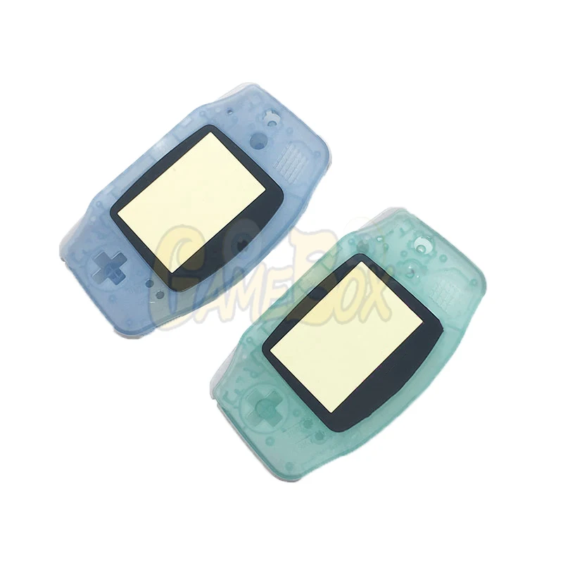 ฝาครอบเคสใสเรืองแสงสีเขียว & น้ำเงินสำหรับ nintend GBA Console HOUSING