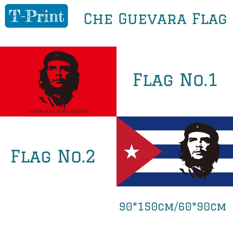 Che Guevara-Bandera de Cuba, 3x5 pies, 90x150cm