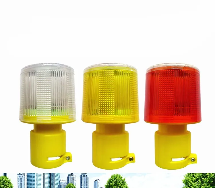 4LED Solar Powered Semaforo Attenzione, bianco/giallo/rosso LED Solare di Sicurezza Segnale Beacon Spia di Allarme