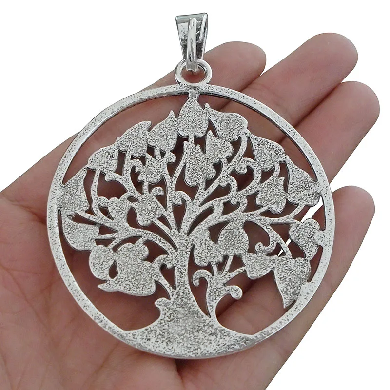 2pcs Bohemian Large Tree Charms Pendants for Necklace Jewelry Making Findings 80x62mm