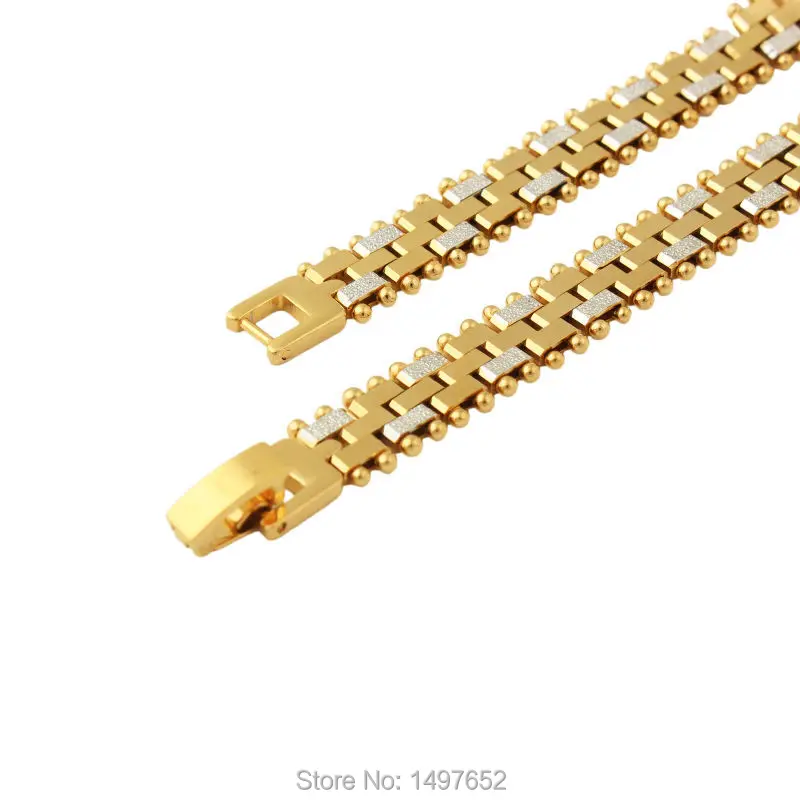 Adixyn Europe and America Desigh Wide 5mm Gold Color BraceletsJewelry Noble Mens Womens Bracelets/Bangles Wholesale