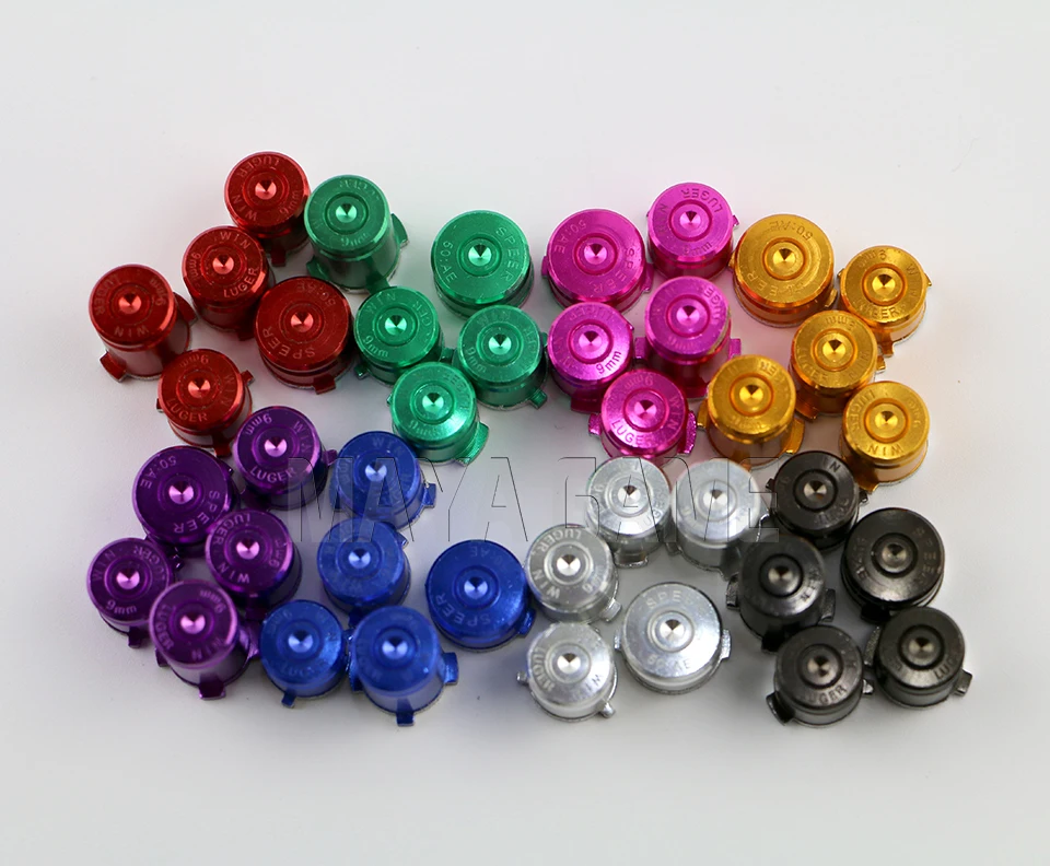 10sets Aluminum Alloy Metallic Metal buttons for xbox one customize abxy with guide bullet buttons